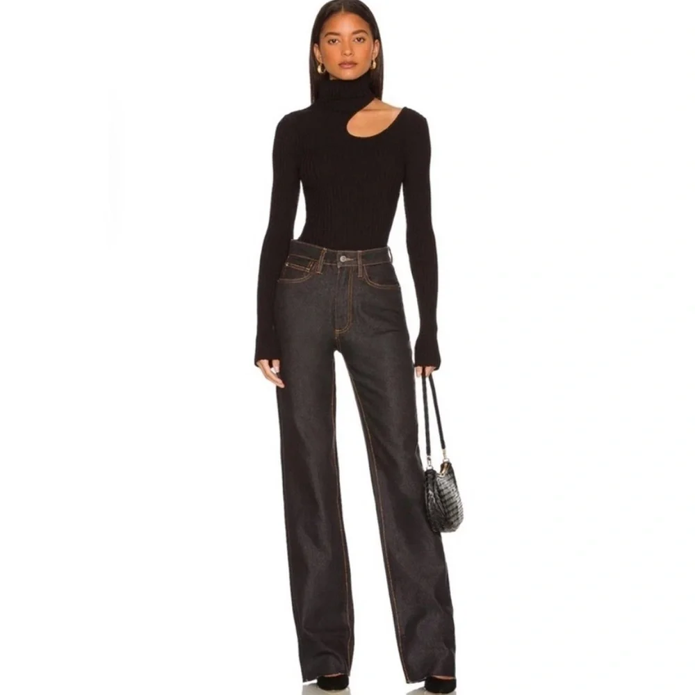 NWT WeWoreWhat High Rise Dad Jean‎ in Dani Blue & Black